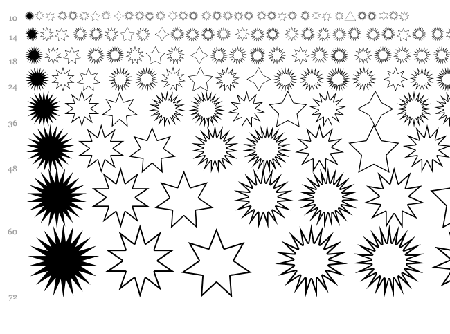 Estrellas TFB font waterfall